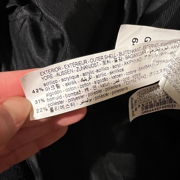 NWT ZARA Structured Lapeless Navy Blue Blazer Sz S - Picture 8 of 9